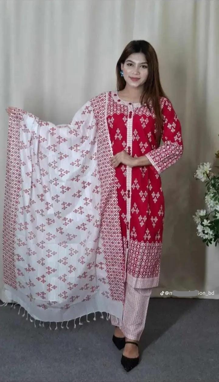 Cotton Readymade Three Piece