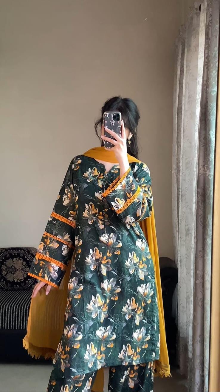 Cotton Readymade Three Piece