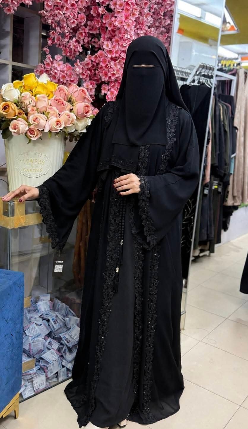 Dubai Cherry Borka with Inner and Hijab