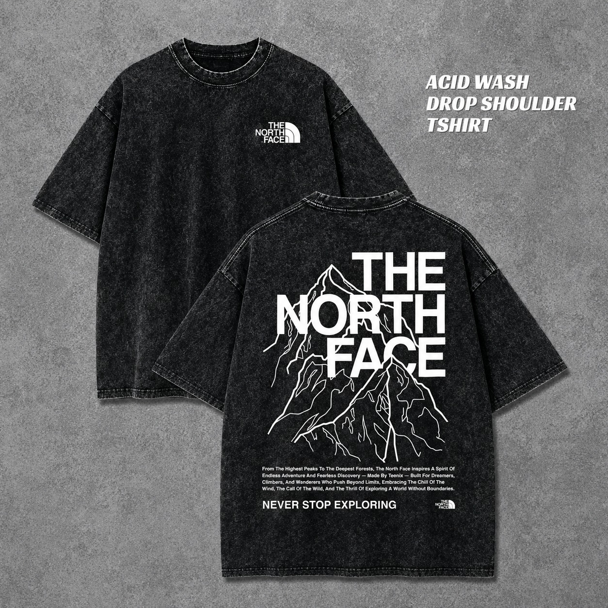 Premium Acid Wash Drop Shoulder TShirt